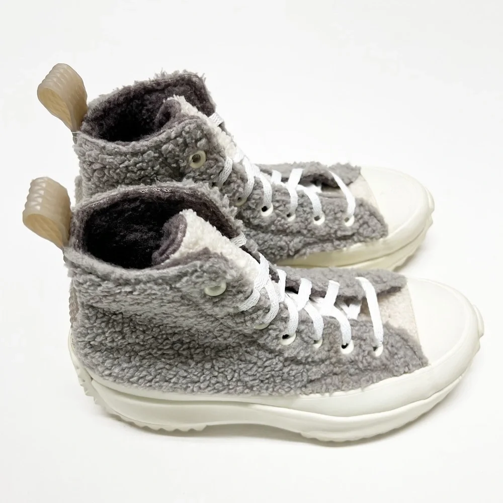 Converse Womens Purple Cream Sherpa Run Star Hike Lace Up Hightop Sneakers Sz 7